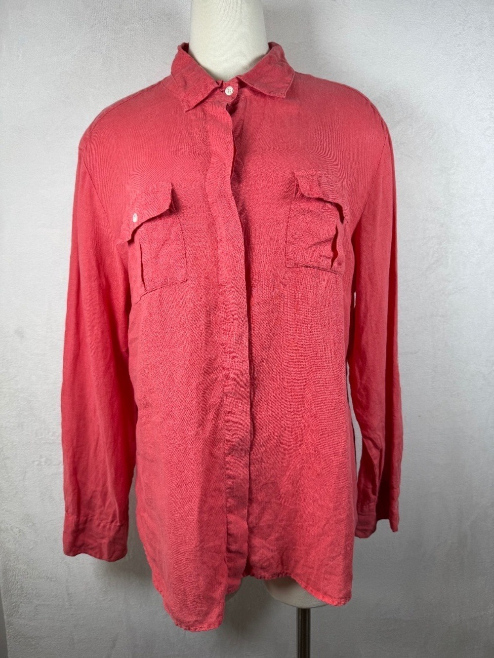 Tommy Bahama Coral Red Button-Down Shirt large